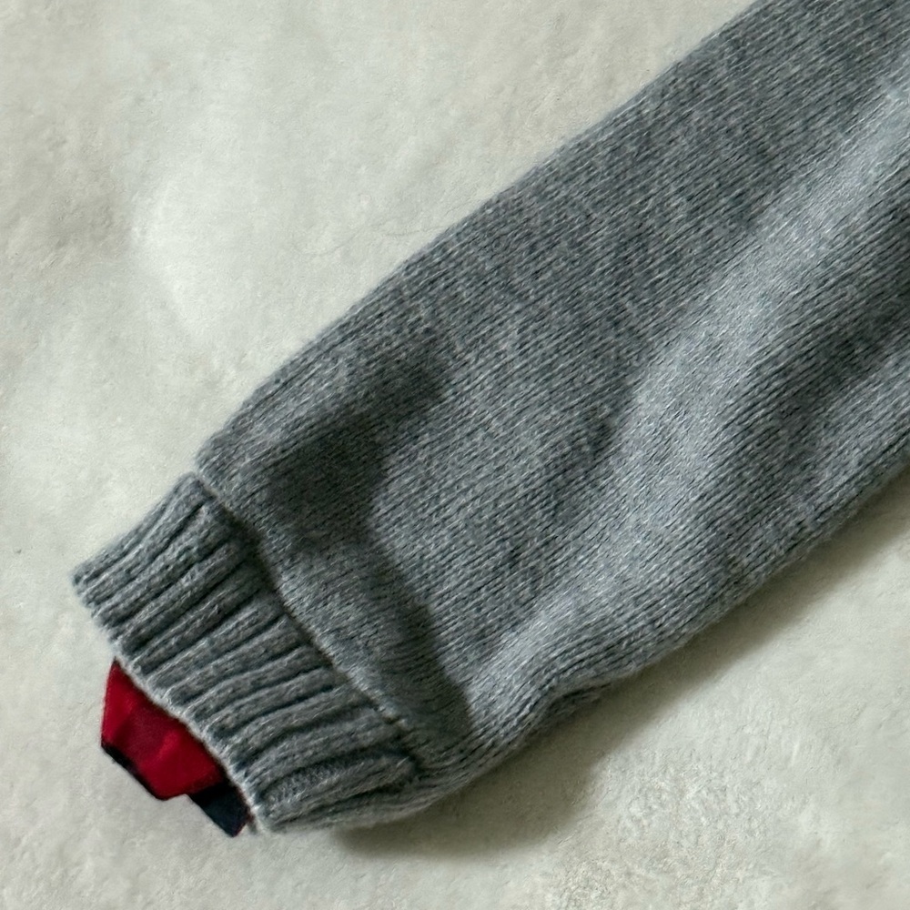 Wonder Nation Gray Bear Sweater with Red Plaid Accents - Picture 5 of 12